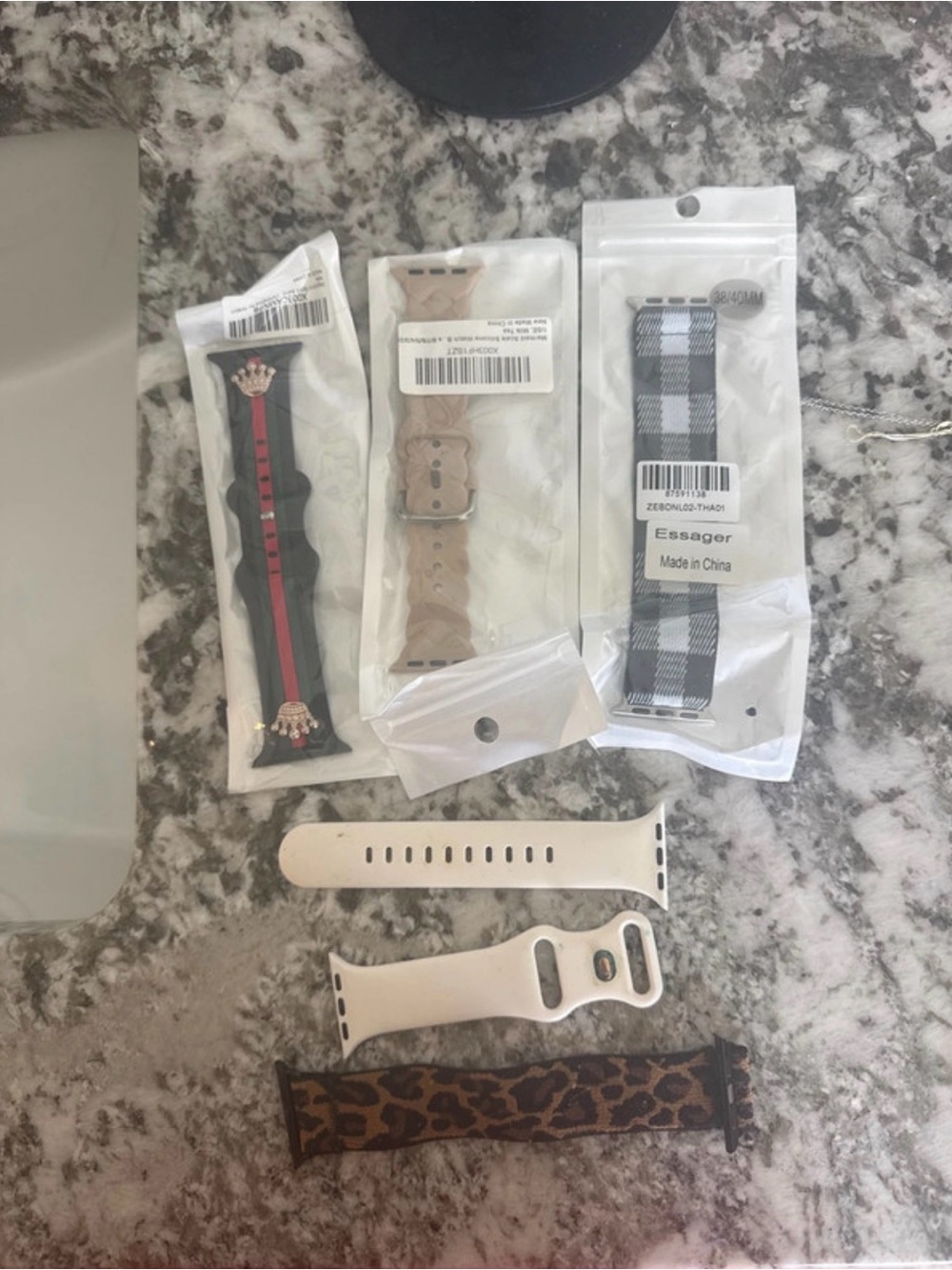 Black & White Plaid and Neutral Silicone women’s Watch Band Bundle
